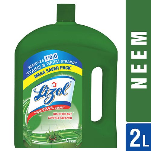 Lizol Disinfectant Surface Cleaner, Neem, 2 ltr