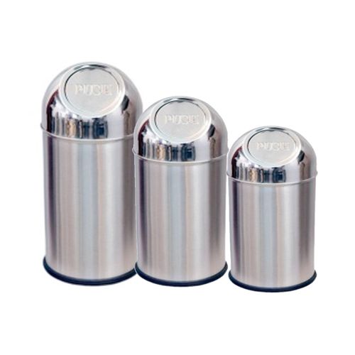 Sssilverware Stainless Steel - Push Can Dustbin, 3 pcs