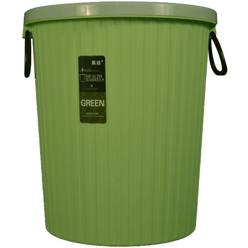 Health Barrels Dustbin/Waste Paper Bucket - Plastic, With Handle, Green, 11 Inch, 1 pc