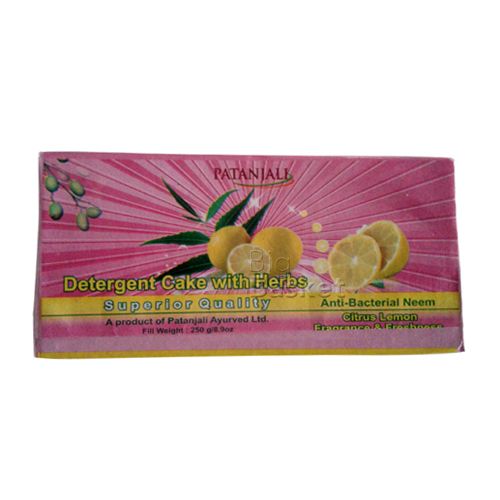 Patanjali Detergent Cake - Superior Quality Citrus Lemon 250 gm, 250 gm