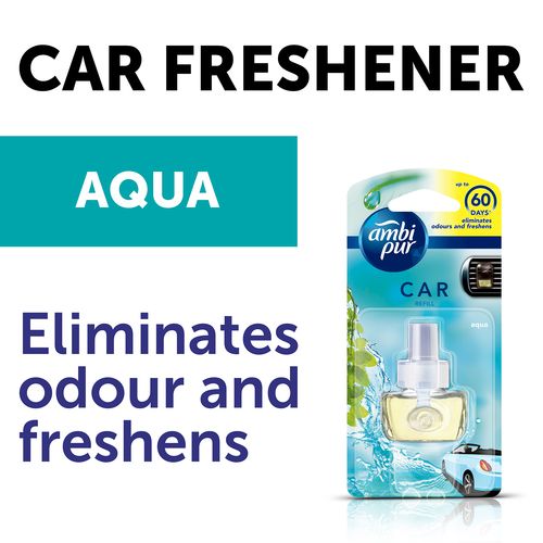Ambi pur Car Air Freshener Refill - Aqua (Watery Citrus Freshness), 7.5 ml