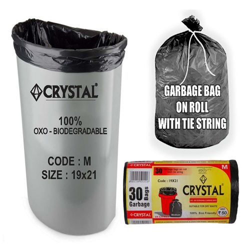 Crystal Oxo Biodegradable Garbage Bag On Roll Medium (19X21), 30 pcs 19 inch X 21 inch