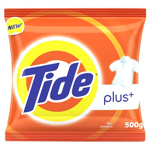 Tide Plus Detergent Washing Powder - Extra Power Lemon & Mint, 500 gm Pouch