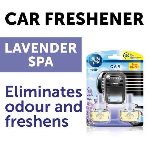 Ambi pur Car Air Freshener - Starter Kit + Lavender Refill, 2 x 7 ml