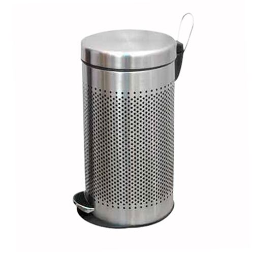 Sssilverware Stainless Steel - Perforated Pedal Dustbin with Inside Bucket, 7 ltr