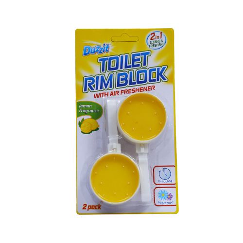 Duzzit Toilet Rim Block - 2 In 1 Lemon, 2 pcs