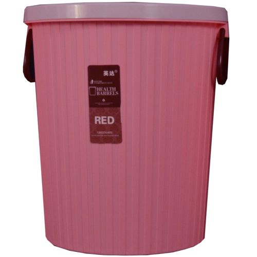 Health Barrels Dustbin/Waste Paper Bucket - Plastic, With Handle, Pink, 9 Inch, 1 pc