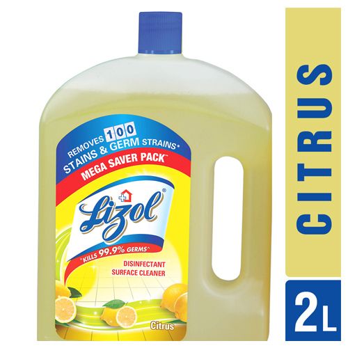 Lizol Disinfectant Surface Cleaner, Citrus, 2 ltr
