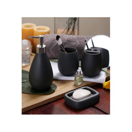 Sssilverware Ceramic Soap Dispenser - Black, SSS-004-8, 4 pcs
