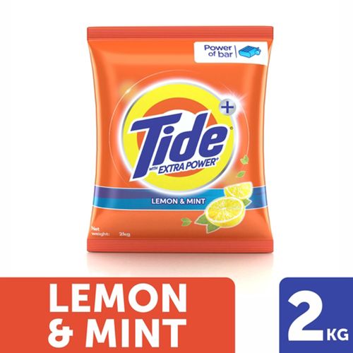 Tide Plus Detergent Washing Powder - Extra Power Lemon & Mint, 2 kg
