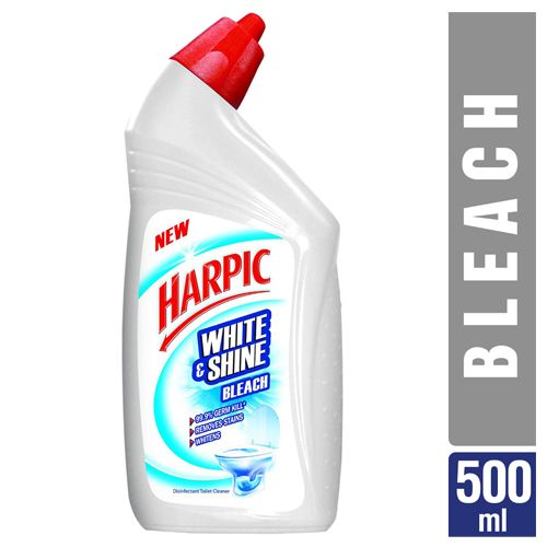 Harpic White & Shine Toilet Cleaner, Bleach, 500 ml