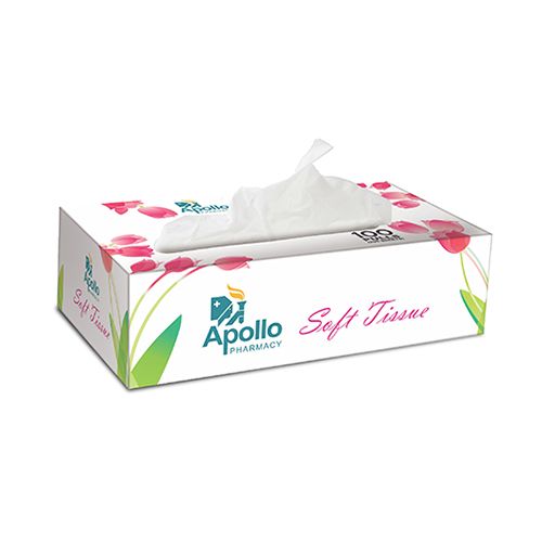 Apollo Pharmacy Soft Tissues 100 Pulls x 2 Ply, APS0026, 100 Pulls