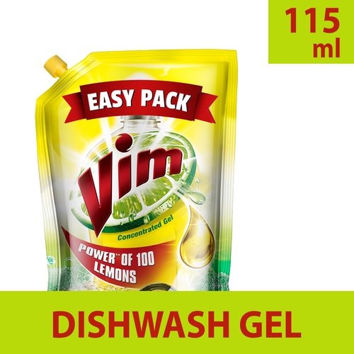 Vim Dishwash Gel - Lemon, 115 ml