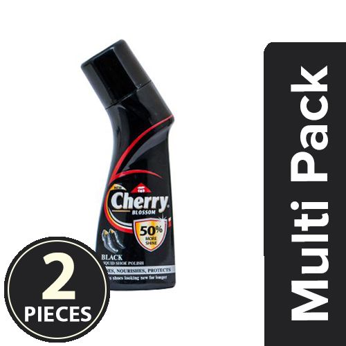 Cherry Blossom Liquid Shoe Polish - Black, 2x75 ml ( Multipack )