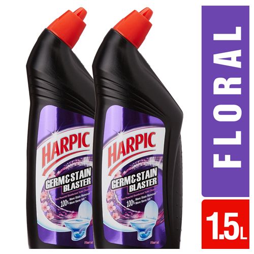 Harpic Toilet Cleaner Germ & Stain Blaster - Floral, 2x750 ml ( Multipack )