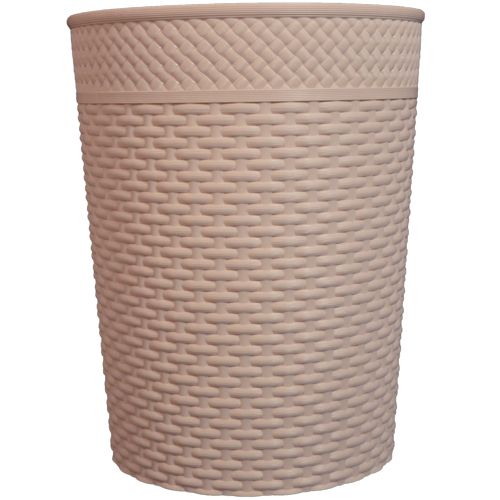 Meixiang Dustbin/Waste Paper Bucket - Plastic, 11.5 Inch, Beigh, 1 pc
