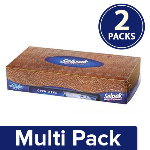Selpak Facial Box Tissue Paper - Standard, 2x21 x 21.6 cm ( Multipack )