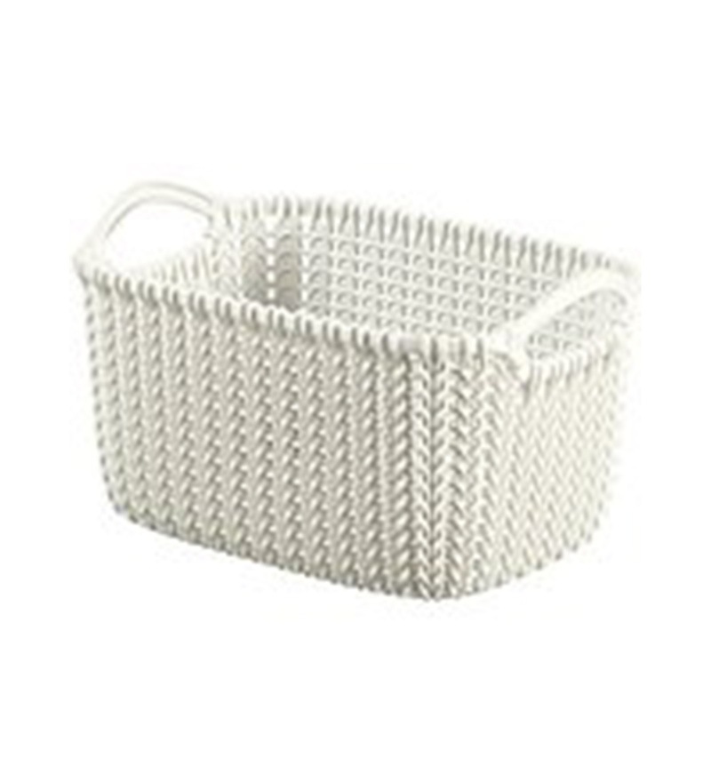 Curver Knit Rectangular Storage Basket XS - Oasis White, 3 L