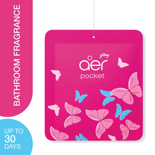 Godrej Aer Pocket Bathroom Fragrance - Petal Crush Pink, 10 gm