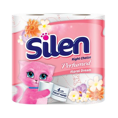 Silen Imported - 2Ply Spring Dream Supersoft Scented Toilet Tissue Paper Roll, 4 Rolls Pack ( 200 Sheets )