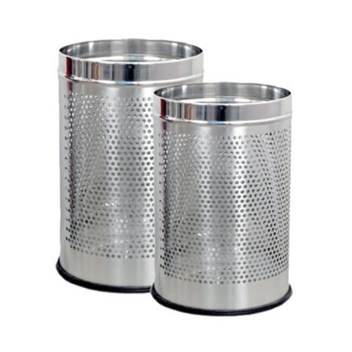 Sssilverware Stainless Steel - Perforated Open Dustbin, 2 pcs
